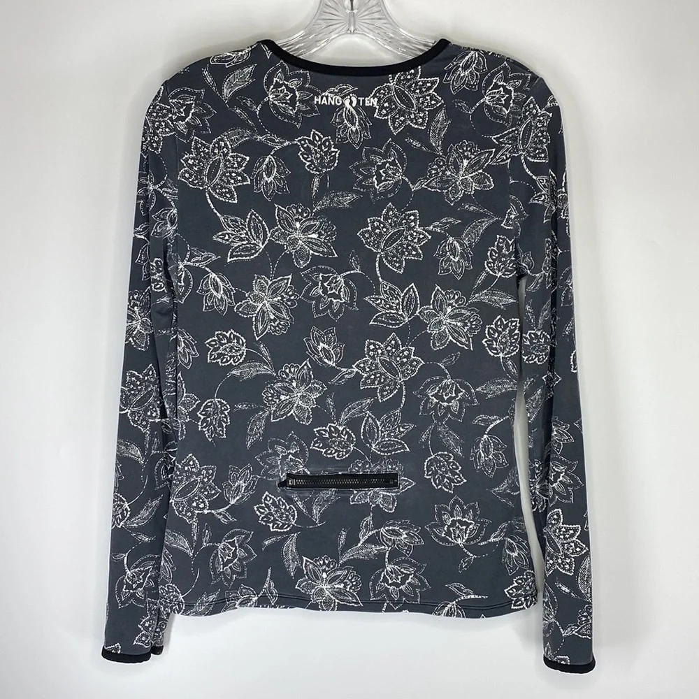 Hang Ten Women's Long Sleeve Rashguard Shirt UPF 50+ Gray Size Small